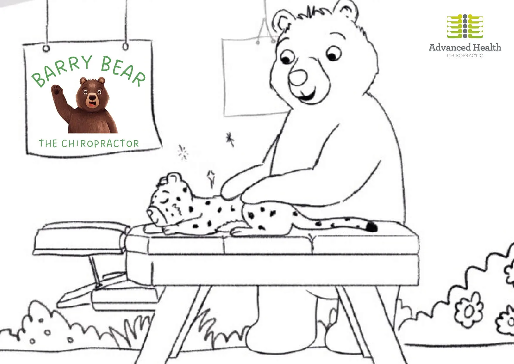Barry Bear colouring-in sheet, page 2